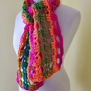 Crochet Preppy Stripe Neck Scarf/New